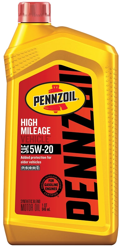 Pennzoil 550022818 High-Mileage Motor Oil, 5W-20, 1 qt Bottle