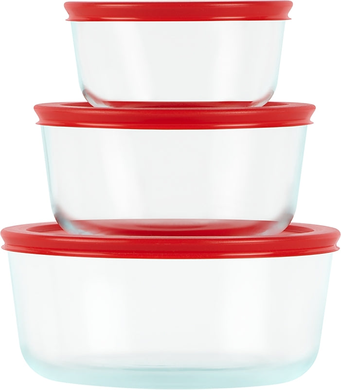 Pyrex 1075458 Food Container Set, Glass, Clear