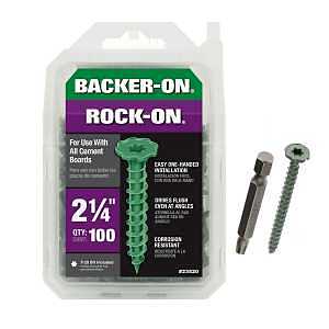 Backer-On Rock-On 23520 Cement Board Screw, #9 Thread, 2-1/4 in L, Hi-Lo Thread, Serrated Head, Star Drive, Sharp Point