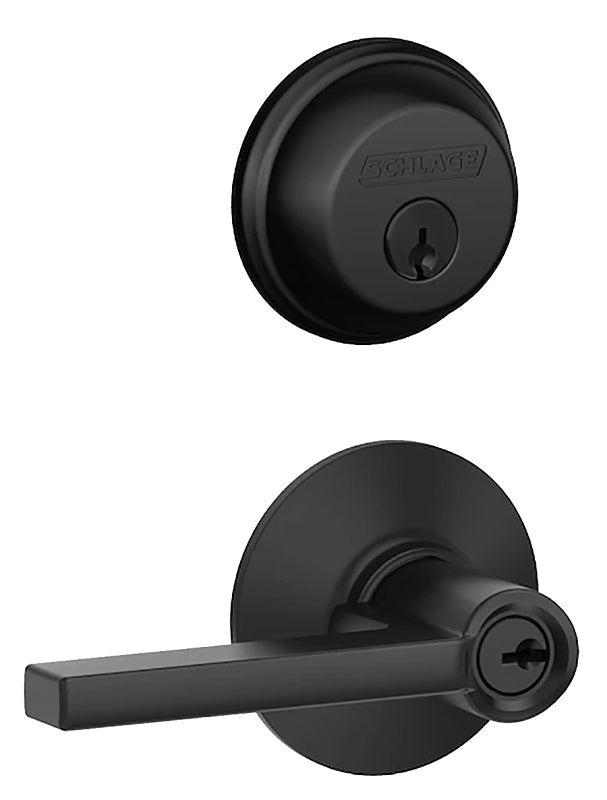 Schlage FB50 V LAT 622 Combination Lockset, Mechanical Lock, Lever Handle, Straight Design, Matte Black, 1 Grade