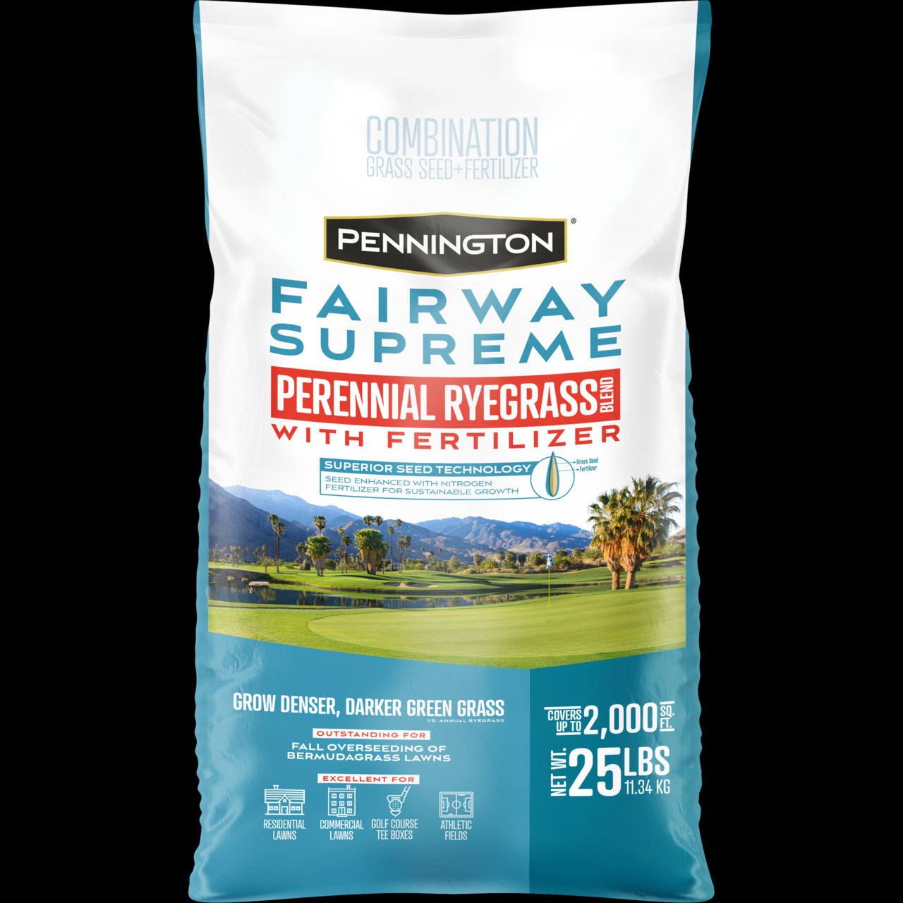 Pennington Fairway Supreme Series 100534854 Grass Seed, 25 lb Bag