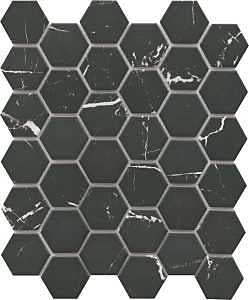 Emser Tile Elegan Series W95ELEGNE1113MH2M Porcelain Mosaic Tile, 13 in L Tile, 11 in W Tile, Pressed Edge, Nero