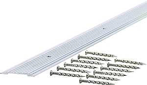 M-D 78097 Seam Binder, 72 in L, 1-9/32 in W, Fluted Surface, Aluminum, Mill/Silver