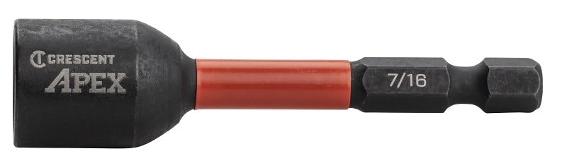 Crescent APEX Vortex CAVN2DHX28 Magnetic Nutsetter, 7/16 in Drive, 2.56 in L, Hex Shank