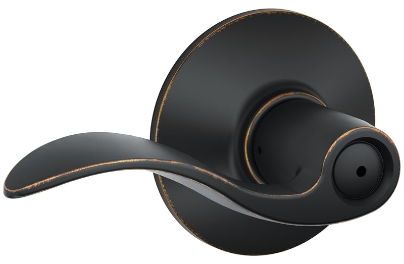 Schlage F Series F40ACC716 Privacy Lever, Mechanical Lock, Aged Bronze, Metal, Residential, 2 Grade