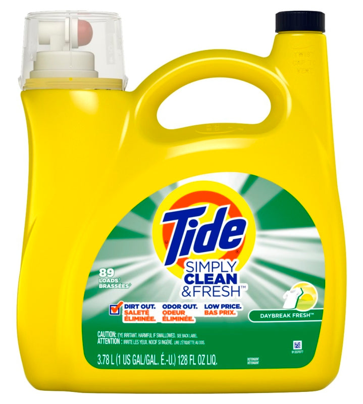 Tide Simply Clean and Fresh Series 80762593 High-Efficiency Laundry Detergent, 117 fl-oz, Bottle, Liquid, Daybreak Fresh