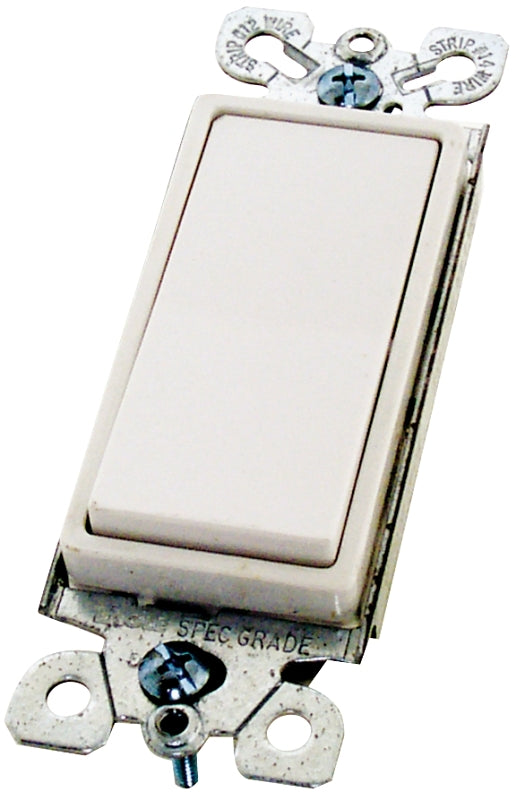 Eaton Wiring Devices 7501W-BOX Rocker Switch, 15 A, 120/277 V, SPST, Push Wire Terminal, Thermoplastic Housing Material