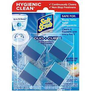 Soft Scrub Duo-Cubes Series 2645868 In-Tank Automatic Toilet Cleaner, 1.76 oz, Sapphire Watters, Dark Blue/Light Blue