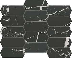 Emser Tile Elegan Series W95ELEGNE1013MTKM Porcelain Mosaic Tile, 14 in L Tile, 10 in W Tile, Pressed Edge, Nero