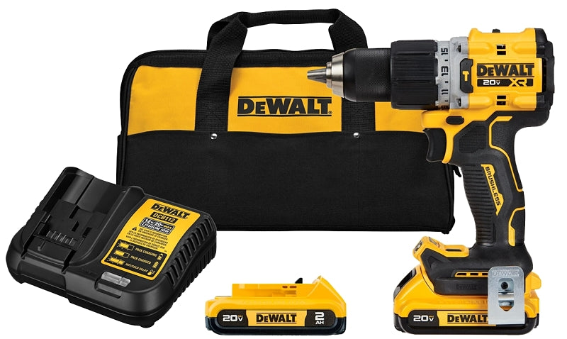 DeWALT XR Series DCD805D2 Hammer Drill Driver Kit, Battery Included, 20 V, 2 Ah, 1/2 in Chuck, Keyless, Ratcheting Chuck