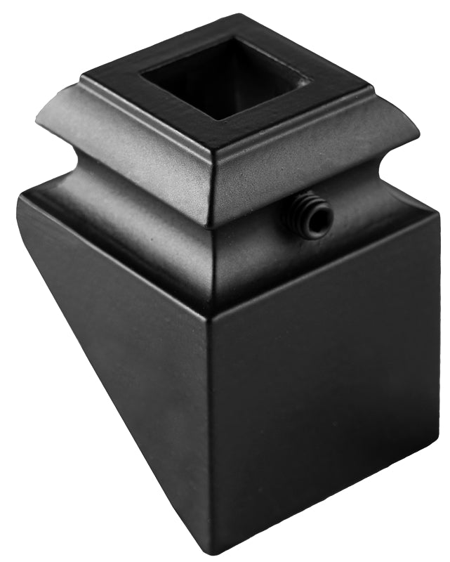 Nuvo Iron SQIAS Series Baluster Railing Decorative Shoe, Angled, Steel, Black, Matte/Powder-Coated
