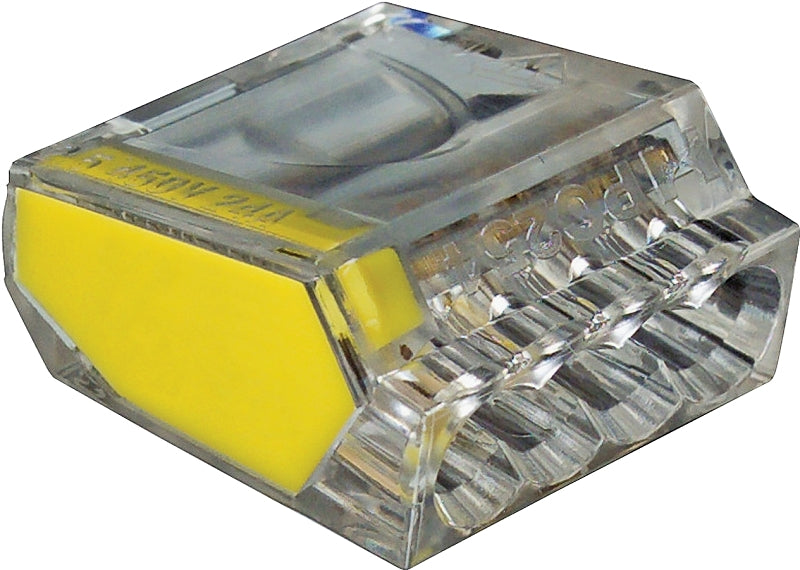 Gardner Bender PushGard 10-PC4 Wire Connector, 12 to 22 AWG Wire, Copper Contact, Polycarbonate Housing Material, Yellow