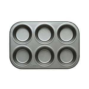 Ecolution BakeIns EIGY-3806 Muffin Pan, 6 Cup Capacity, Carbon Steel, Dishwasher Safe: Yes
