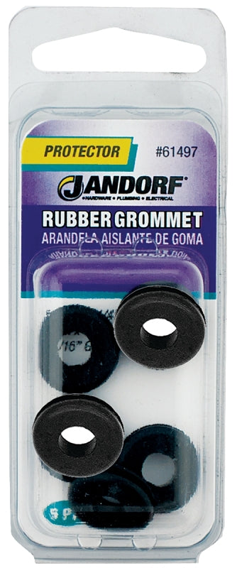 Jandorf 61497 Grommet, Rubber, Black, 3/16 in Thick Panel