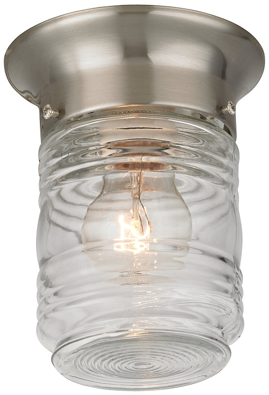 Boston Harbor Porch Light, 120 V, 60 W, A19 or CFL Lamp, Steel Fixture, Brushed Nickel