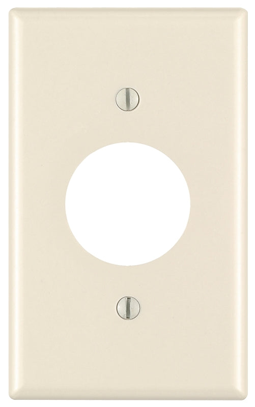 Leviton 78004 Single Receptacle Wallplate, 4-1/2 in L, 2-3/4 in W, 1 -Gang, Thermoset, Light Almond, Smooth