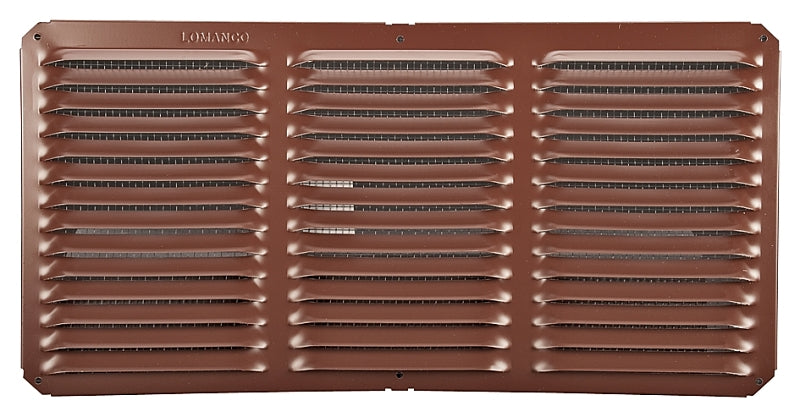 Lomanco LomanCool C816BR Cornice Vent, 8 in L, 16 in W, 65 sq-ft Net Free Ventilating Area, Aluminum, Brown