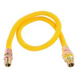 Eastman 20YE50V036B Gas Connector, 3/8 x 1/2 in, FIP x MIP, Stainless Steel, Epoxy-Coated, 36 in L, 1/2 in OD