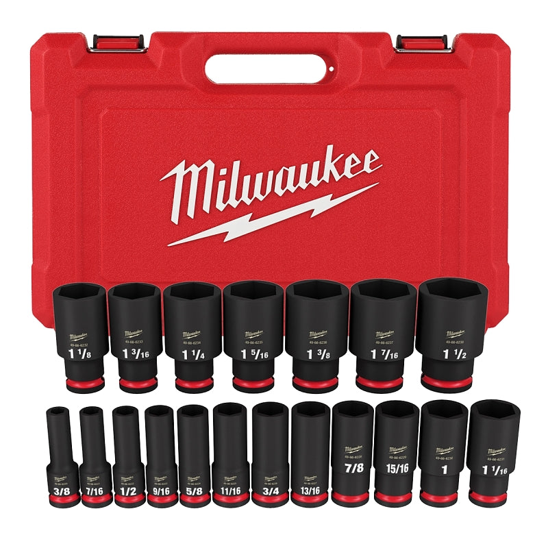 Milwaukee SHOCKWAVE Impact Duty 49-66-7012 Socket Set, Chrome Molybdenum Steel, 1/SET