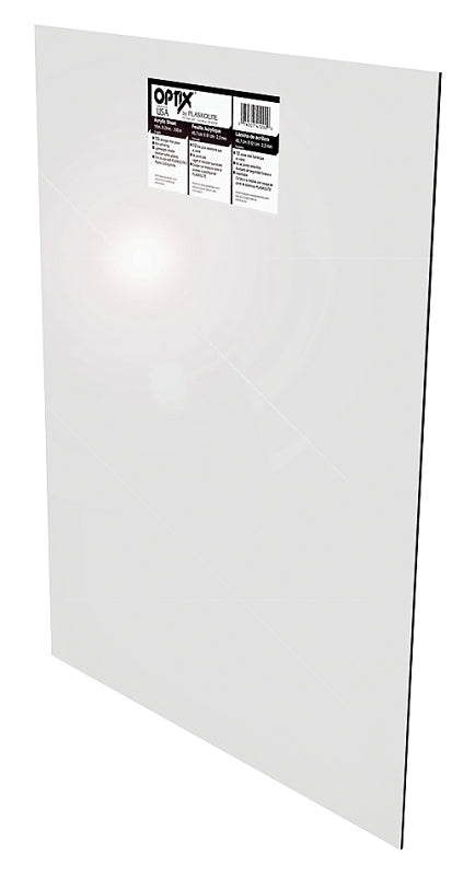 Plaskolite 1AG0961A Flat Sheet, 30 in L, 24 in W, 0.1 in Thick, Clear