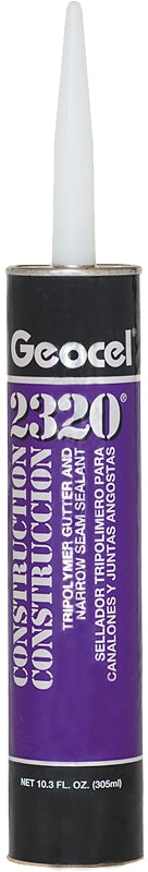 Geocel 2321 Series GC67101 Gutter and Narrow Seam Sealant, White, Liquid, 10.3 oz Cartridge