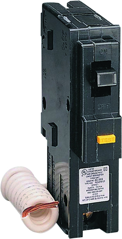 Square D Homeline HOM120GFICP Circuit Breaker, Mini, 20 A, 1 -Pole, 120 V, Fixed Trip, Plug Mounting, Black