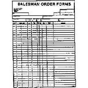 X1888 SALESMAN ORDER FORM