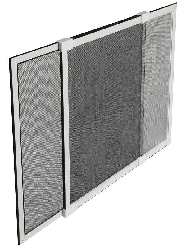 M-D 14177 Window Screen, 18 in L, 20 to 37 in W, Aluminum/Fiberglass, White