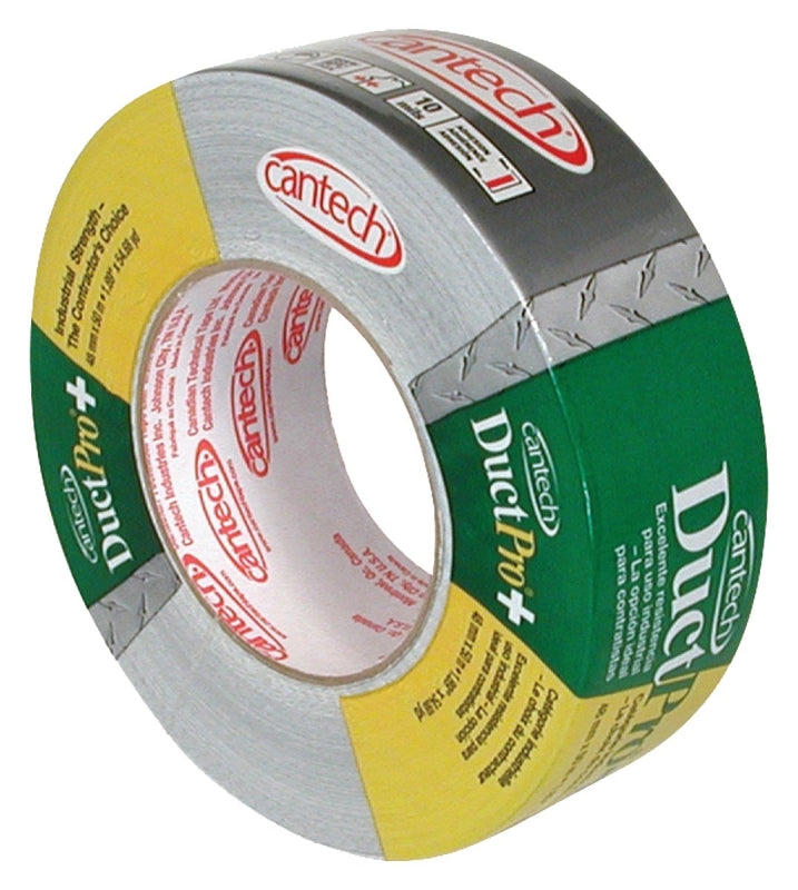 Cantech DUCTPRO 398 Series 398-21 Duct Tape, 50 m L, 48 mm W, Polyethylene Backing, Gray