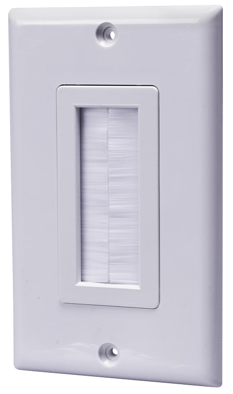 Amerelle VWPTBRW Wallplate, 1 -Gang, Plastic, White, Screw Mounting