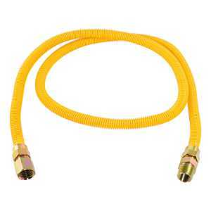 Eastman EZ-20 Series 20YE515060B Gas Connector, 1/2 in, FIP x MIP, 304 Stainless Steel, Epoxy-Coated, 60 in L