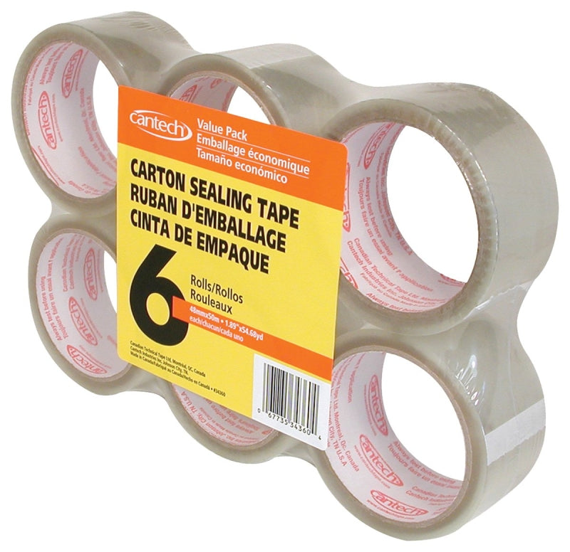 Cantech 34360 Sealing Tape, 50 m L, 48 mm W, Clear