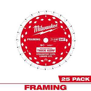 Milwaukee 48-40-2740 Circular Saw Blade, 7-1/4 in Dia, 5/8 in Arbor, 24-Teeth, Carbide Cutting Edge