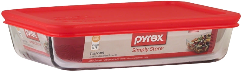 BOWL STORAGE RECT GLASS 3CUP