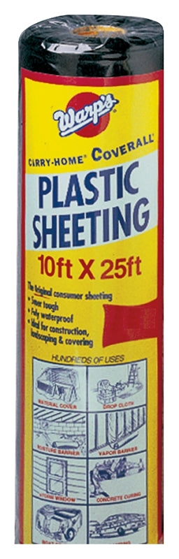 Warp's 6CH10-B Poly Film, 25 ft L, 10 ft W, Black