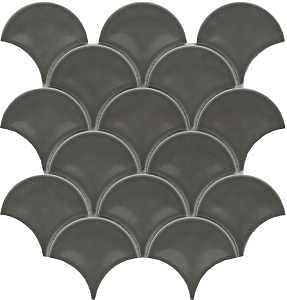Emser Tile Reward Series F27REWAGR1011MFN Porcelain Mosaic Tile, 11 in L Tile, 10 in W Tile, Pressed Edge, Fan Pattern
