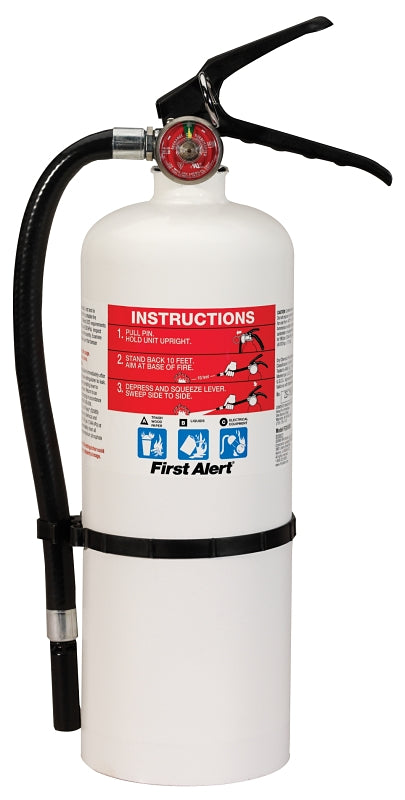 First Alert HOME2 Rechargeable Fire Extinguisher, 5 lb, Monoammonium Phosphate, 2-A:10-B:C Class