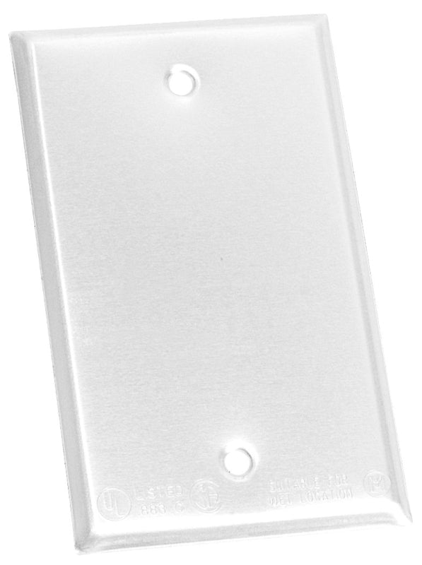 BWF 711W-1 Cover, 4-9/16 in L, 2-13/16 in W, Steel, White, Powder-Coated
