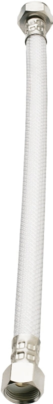 Plumb Pak EZ Series PP23846 Sink Supply Tube, 3/8 in Inlet, Fine Thread Flare Inlet, 1/2 in Outlet, FIP Outlet, 30 in L