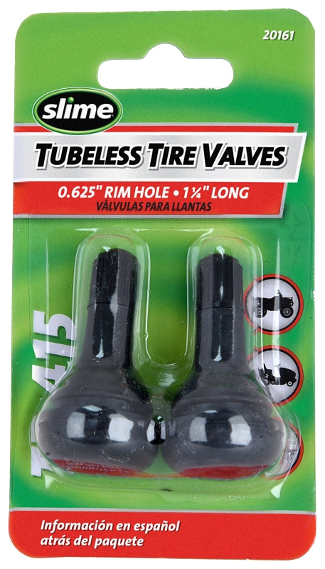 Slime 20161/2079-A Tubeless Tire Valve, Rubber, 2/PK