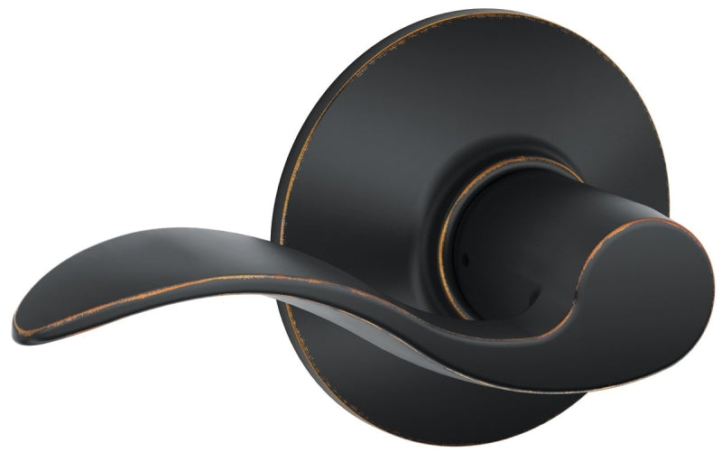 Schlage Accent Series F10ACC716 Passage Lever, Mechanical Lock, Aged Bronze, Metal, Residential, 2 Grade