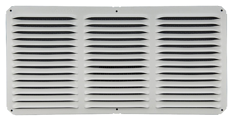Lomanco LomanCool C816W Cornice Vent, 8 in L, 16 in W, 65 sq-ft Net Free Ventilating Area, Aluminum, White