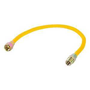 Eastman Steel-Flex EZ-10 Series 10YE515024B Gas Connector, 1/2 in, FIP x MIP, Stainless Steel, Epoxy-Coated, 24 in L