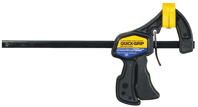 Irwin QUICK-GRIP 1964742 One-Handed Mini Bar Clamp, 150 lb, 6 in Max Opening Size, 2-7/16 in D Throat