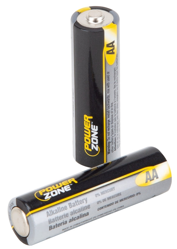 PowerZone LR6-8P-DB Battery, 1.5 V Battery, AA Battery, Zinc, Manganese Dioxide, and Potassium Hydroxide