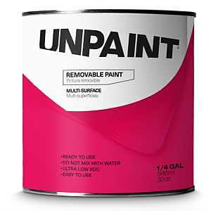 UNPAINT 300 0002 000002 Removable Paint, White, 1 qt, 128 to 170 sq-ft Coverage Area