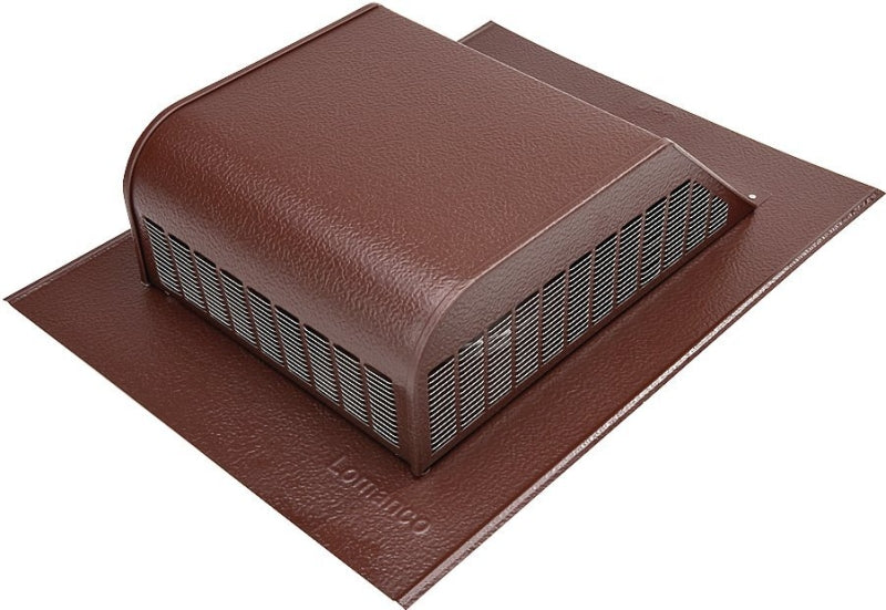 Lomanco LomanCool 750BR Static Roof Vent, 16 in OAW, 50 sq-in Net Free Ventilating Area, Aluminum, Brown