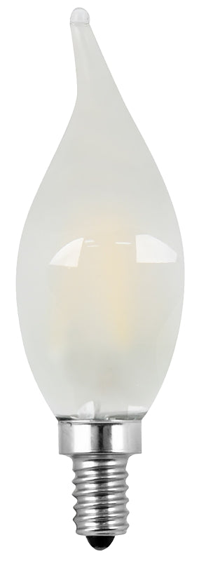 Feit Electric BPCFF60950CAFIL/2 LED Light Bulb, Decorative, Flame Tip, 60 W Equivalent, Candelabra Lamp Base, Dimmable