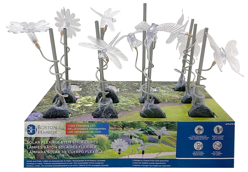 Boston Harbor Light, Ni-Mh Battery, 1-Lamp, LED Lamp, Plastic Stainless Steel Fixture, Battery Included: Yes