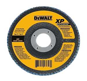 DeWALT DW8357 Flap Disc, 4-1/2 in Dia, 5/8-11 Arbor, Coated, 60 Grit, Medium, Zirconia Abrasive